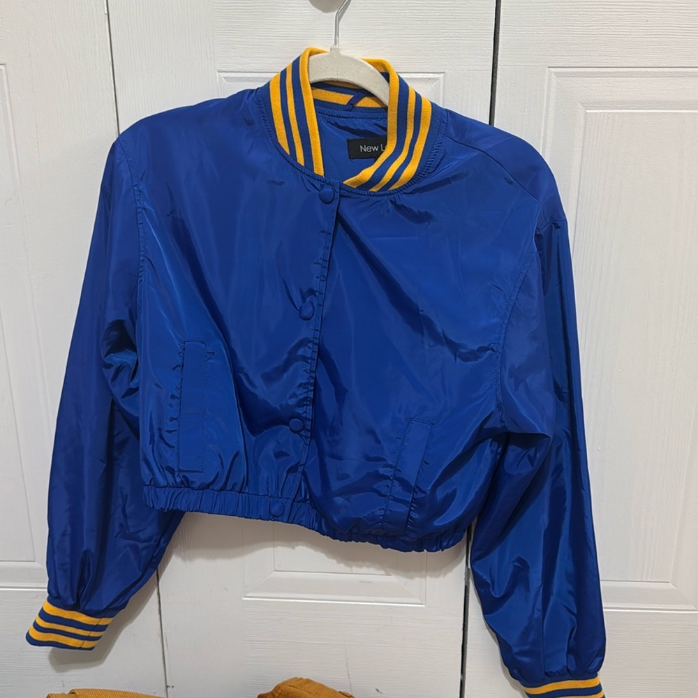 Blue varsity jacket